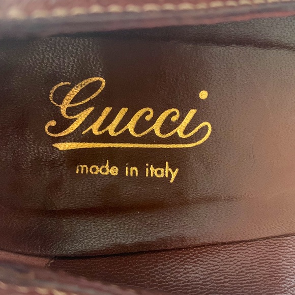 Gucci tan GG canvas and leather trim Bamboo Horsebit pumps. - Picture 8 of 12